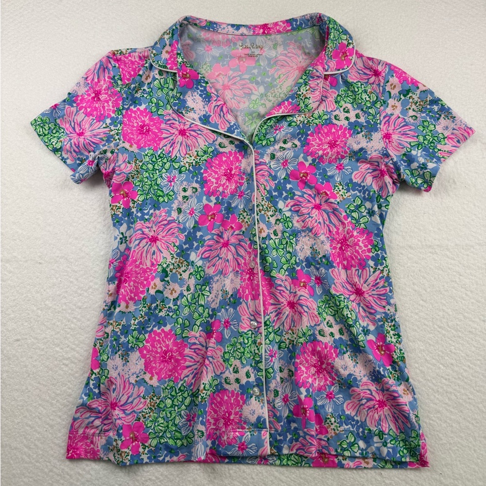 Lilly Pulitzer Button Down Pajama Top Medium - Picture 2 of 10